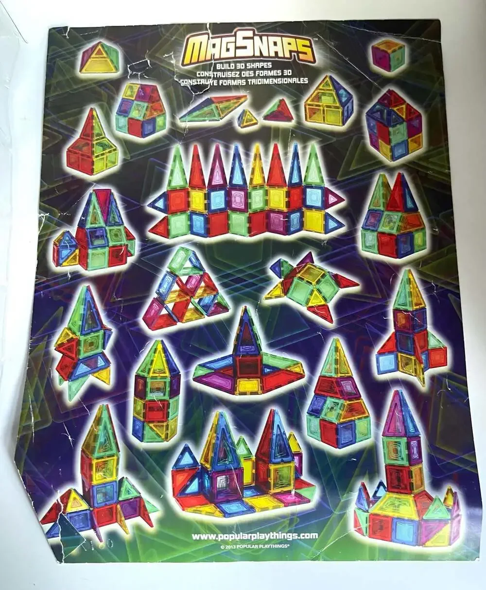 Popular Playthings MagSnaps 100 Piece Magnetic Construction Toy Set #18011
